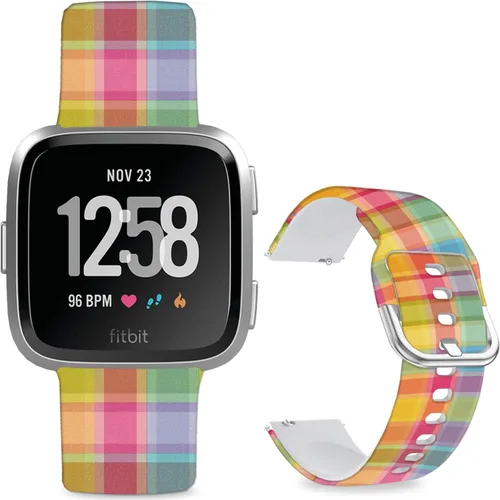 Vista 8 de Correas de reloj de silicona suave compatibles con Fitbit Versa 2/Versa/Fitbit Versa Lite/SE, correa de repuesto con bonito patrón floral de 0.98