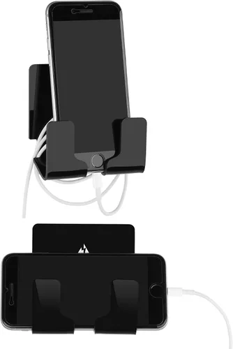 Vista 4 de Soporte de pared adhesivo para teléfonos inteligentes iPhone Montura para batería externa de pared (Negro)