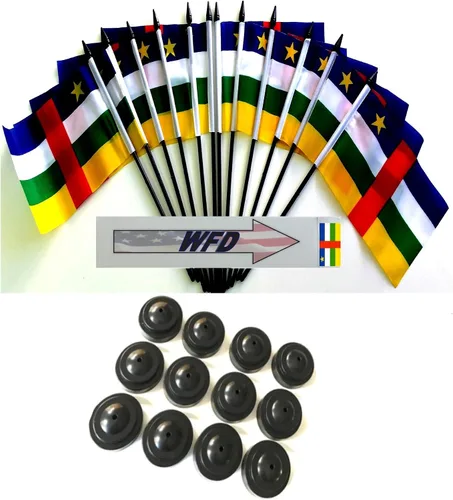 Vista 26 de Paquete de 12 banderas de escritorio de oficina en miniatura de poliéster Afganistán de 4 x 6 pulgadas y pequeñas banderas de mesa, 1 docena de mini