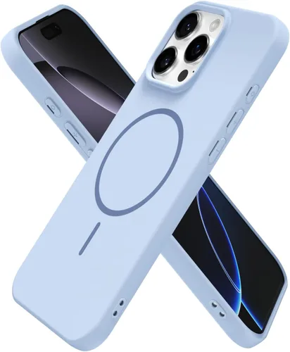Vista 197 de Oakxco Funda de Silicona Mag Safe para iPhone 12 Pro Max, Funda Magnética Delgada y Fina Compatible con Carga Inalámbrica MagSafe, Bonita Funda