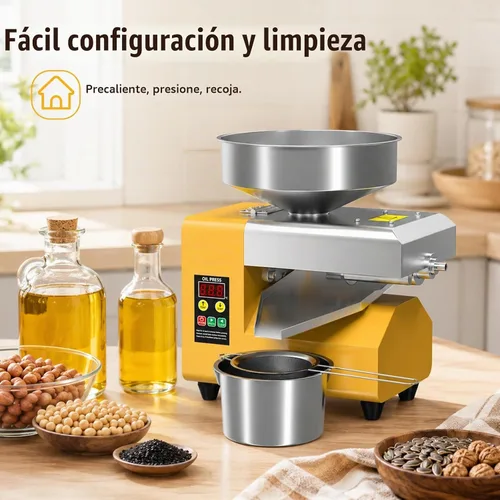 Vista 7 de Máquina eléctrica de prensa de aceite de 1800 W, extractor automático de aceite de acero inoxidable con temperatura ajustable para el hogar