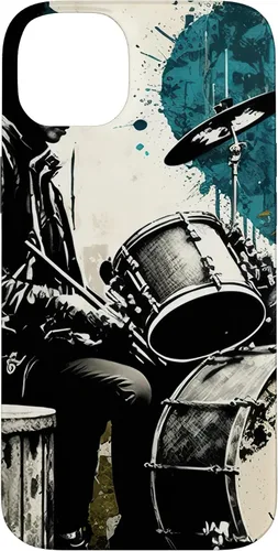 Vista 15 de Black White Drummer Music Lover Drumming Drummer Graphic Case for iPhone 17