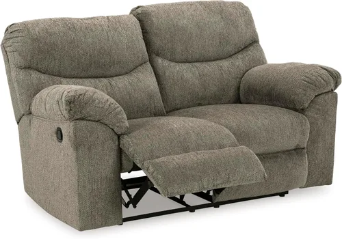 Vista 12 de Signature Design by Ashley Alphons - Sofá biplaza reclinable de transición, color gris claro
