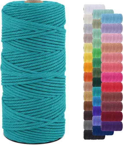 Vista 19 de Cordón de macramé de 0.079 pulgadas, cuerda de algodón natural de 109 yardas, hilo de cuerda de macramé para manualidades, ganchos de pared