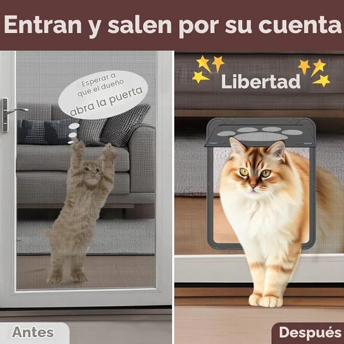 Vista 2 de Puerta mosquitera para puerta mosquitera con cierre automático magnético, pestañas dobles bloqueables, puerta mosquitera para perros, fácil acceso