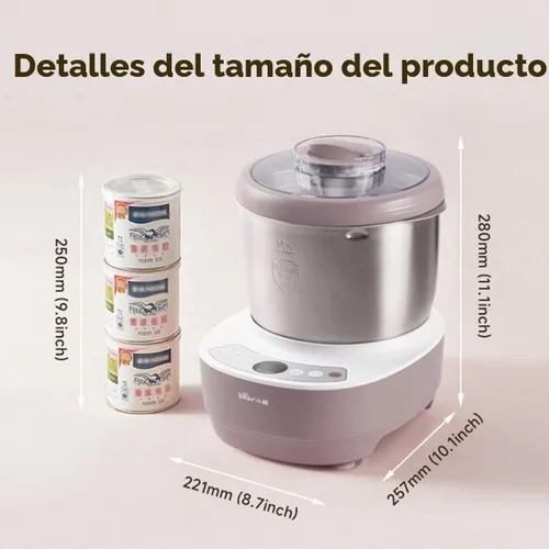 Vista 6 de Bear - Máquina de masa eléctrica de 3.7 cuartos de galón con función de fermentación, fabricada con acero inoxidable 304 para pizza y masa de pan