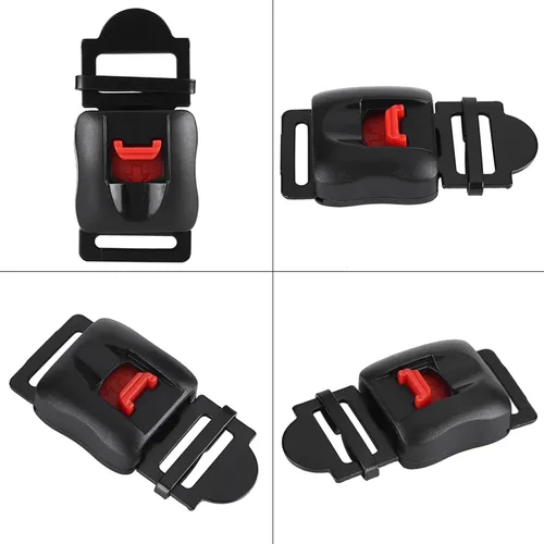 Vista 6 de 5 unids motocicleta cascos velocidad clip barbilla correa liberación rápida desconexión hebilla plástico metal motocicleta casco hebilla negro rojo