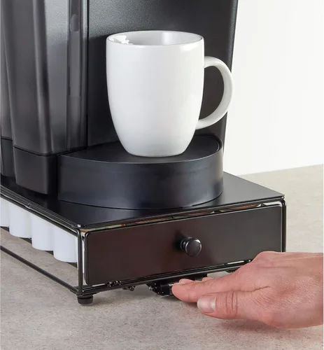 Vista 4 de Nifty Solutions Capacity Nifty - Mini acabado negro rodante, compatible con K-Cups, soporte de paquete de 24 cápsulas, cajón de almacenamiento