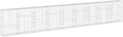 Vista 81 de vidaXL Cesta de gavión con tapa, 39.4 x 19.7 x 39.4 pulgadas, hierro galvanizado rectangular, resistente a la intemperie, montaje sin herramientas