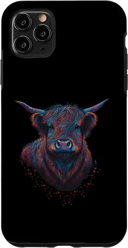Vista 11 de iPhone 15 Highland Cow Scottish Cattle Portrait Case