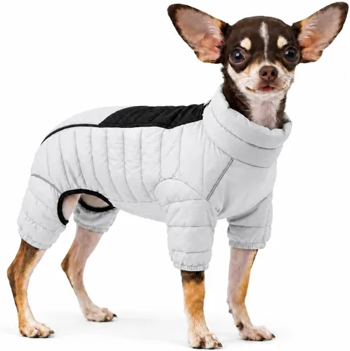 Vista 62 de Suéter para Perro ArmyGreen, Resistente al Viento, Reflectante - Chaqueta de Invierno Dirigible para S, M, L - Cremallera, Tallas Ajustables Verde