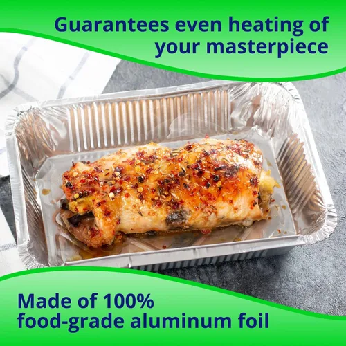 Vista 3 de IDL Packaging Sartenes de aluminio para mesa de vapor de tamaño completo con tapas, medianos, 21 x 13 x 2.25 pulgadas (paquete de 25) – Sartén