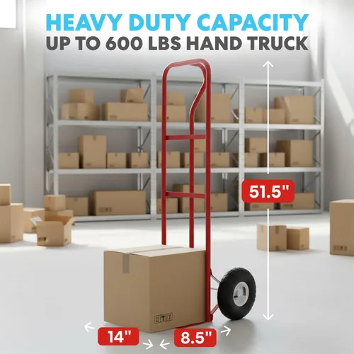 Vista 11 de SIMPLI-MAGIC Carretilla de Mano Neumática de Acero, 500 LBS – Carretilla Convertible de Servicio Pesado con Ruedas de 10" – Movimiento Estable