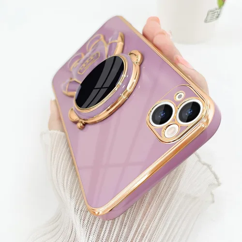 Vista 3 de Pepmune Funda compatible con iPhone 14 Plus, diseño de soporte de astronauta en 3D, protección de cámara, a prueba de golpes, suave funda para Apple