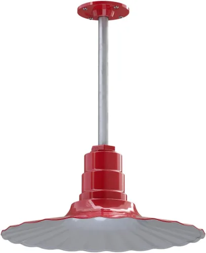 Vista 47 de Steel Lighting Co. Colgante Eagle Rock Lámpara montada en el techo Onda radial de 16 pulgadas vástago de 12 pulgadas Acero resistente