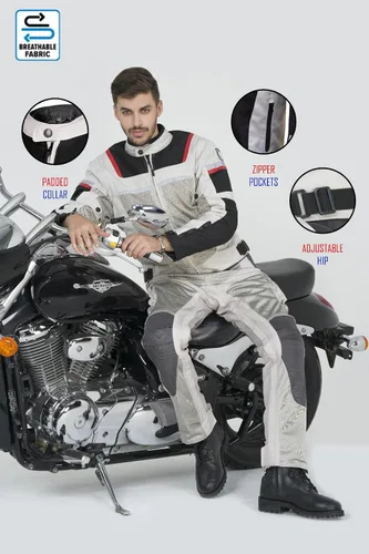 Vista 7 de WICKED STOCK Chaqueta de motociclista de malla para hombre - CE Nivel 2 Enduro Chaqueta de motociclista Armadura de motocicleta - Chaqueta