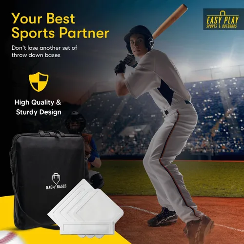 Vista 7 de Easy Play Deportes y aire libre, niños y adultos – Juego de bolsas de base de goma – Béisbol, Kickball, Tee Ball, Wiffle Ball – Práctica, patio