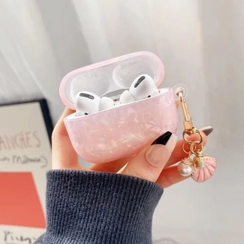 Vista 5 de Dream Luxury Airpod 3 - Funda protectora con llavero de perla para niñas, adolescentes y mujeres (rosa)