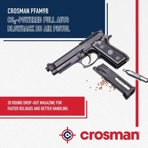 Vista 5 de Crosman PFAM9B Pistola de aire comprimido, impulsada por Co2, completamente automática