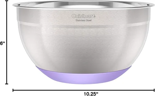 Vista 6 de Cuisinart Tazones de mezcla de acero inoxidable de 3 piezas con base antideslizante, 1.5qt, 3qt y 5qt