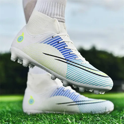 Vista 7 de GEXECEUSS Zapatos de fútbol para niños grandes botas de tobillo alto zapatos de fútbol de alto agarre botas de fútbol para hombres entrenamiento
