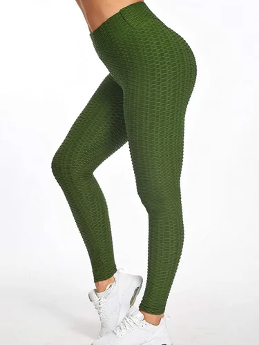 Vista 4 de IZhansean TIK Tok Leggings Mujer Cintura Alta Yoga Pantalones Burbuja Cadera Trasero Levantamiento Legging Barriga Control Deporte Medias