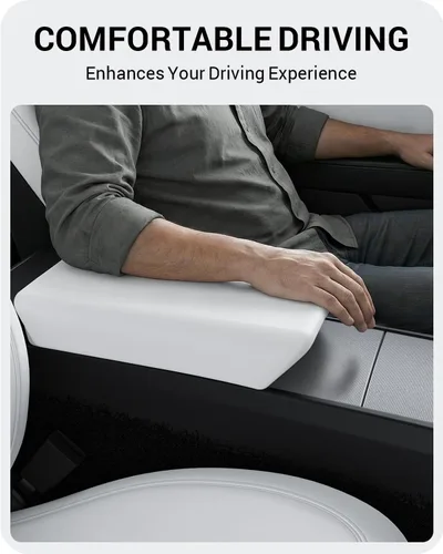 Vista 4 de BASENOR Funda para reposabrazos de consola central para Tesla Model Y Juniper/Model 3 Highland 2025 2026 [antideslizante] [sin logo] Accesorios