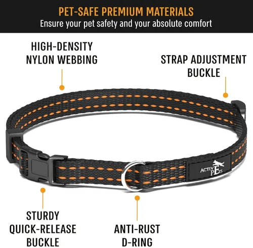 Vista 3 de Active Pets Collar de liberación rápida para perros pequeños y grandes, collar de seguridad ajustable con hebilla segura, comodidad transpirable