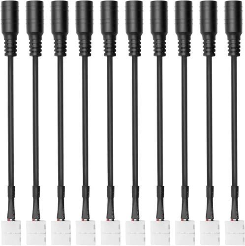 Vista 8 de LightingWill Paquete de 10 unidades de conector de tira LED de 2 pines a presión en forma de L para esquina en ángulo recto o conexión de giro de 10