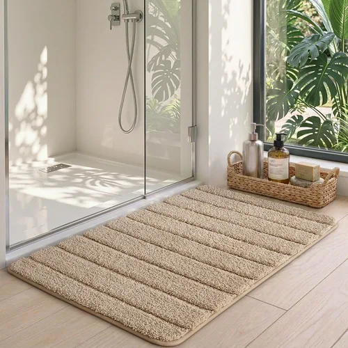 Vista 3 de DEXI Alfombras de baño de 30 x 17 pulgadas, lavables a máquina, antideslizantes, de microfibra suave, absorbente, de secado rápido, para suelo