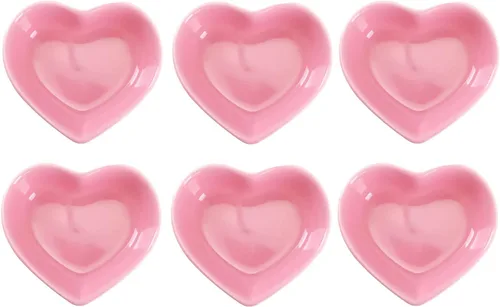 Vista 11 de WHJY Blue Love - Cuenco lateral de cerámica azul en forma de corazón, cuenco lateral de porcelana contemporánea, platos para condimentos, platos