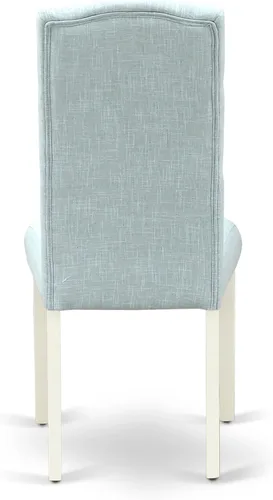 Vista 9 de East West Furniture ANCE3-LWH-15 - Juego de mesa de comedor moderno de 3 piezas que contiene una mesa de cocina redonda con pedestal y 2 sillas