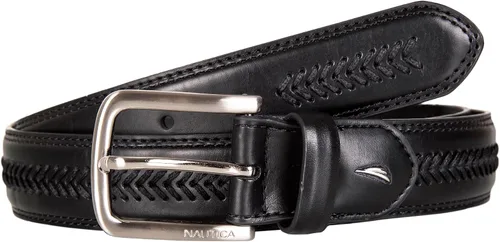 Vista 2 de Nautica Men's Dress Leather Belt for Suits and Pants Classic Business Fashion Adjustable Metal Buckle