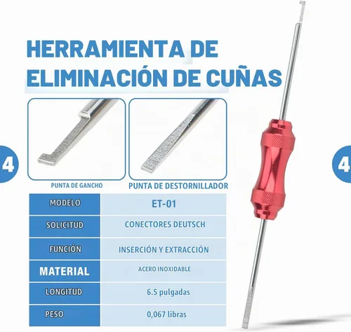 Vista 5 de iCrimp Deutsch - Kit de herramientas de crimpado de terminales de cierre y barril abierto, herramienta de extracción de Deutsch para conectores