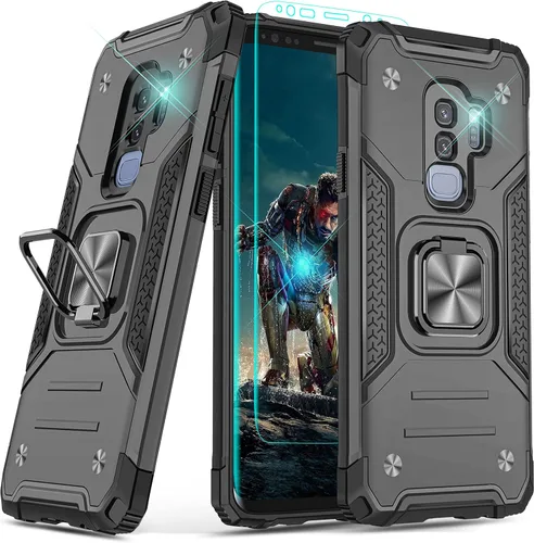 Vista 45 de YmhxcY Funda para Galaxy Note 8, funda para Galaxy Note 8 con protector de pantalla curvado 3D, fundas de grado armadura con soporte giratorio