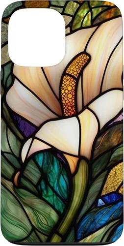Vista 23 de iPhone 16 Calla Lily Stained Glass Case