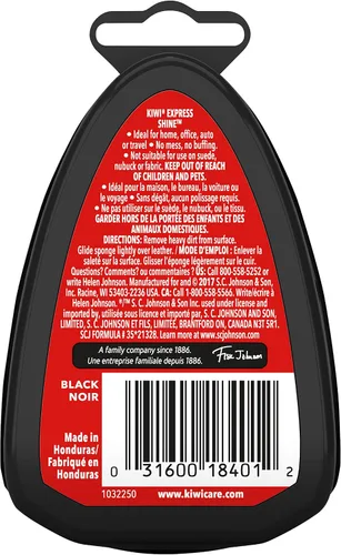 Vista 2 de KIWI Express Shine Sponge, Black, 0.23 oz (1 Sponge)