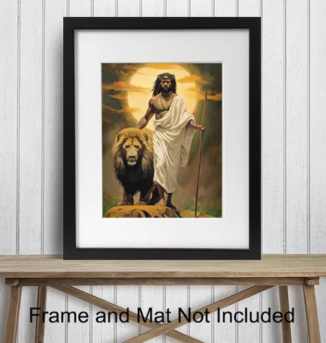 Vista 3 de Arte afroamericano, póster de Jesús para hombre negro, regalos cristianos inspiradores para afroamericanos, hombres negros, mujeres, arte religioso