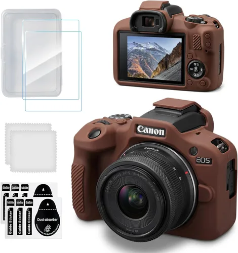 Vista 15 de Funda para cámara Canon EOS R100, funda protectora de silicona suave con protector de pantalla Accesorios para Canon R100, antiarañazos, goma ligera