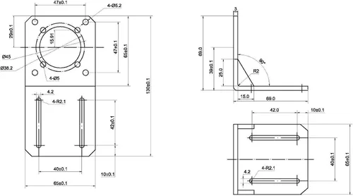 Vista 7 de STEPPERONLINE NEMA 23 Motor paso a paso (Economy Geared Stepper Motor) Soporte de montaje de acero de aleación ST-M2