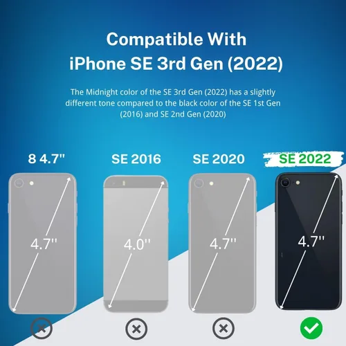 Vista 7 de Bandeja de repuesto para tarjeta SIM para iPhone SE 2022 (medianoche), incluye herramienta de pasador de expulsión SIM y sello de goma impermeable