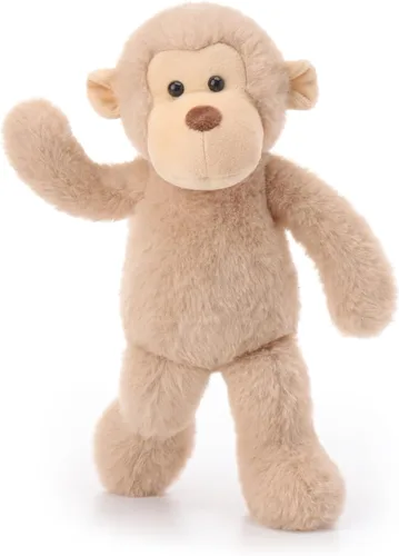 Vista 2 de Apricot Lamb Mono de peluche marrón claro para niños, juguetes de peluche suaves y lindos para bebés, niñas y niños, 7 pulgadas
