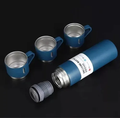 Vista 2 de Set De Termo Acero Inoxidable Con Tazas