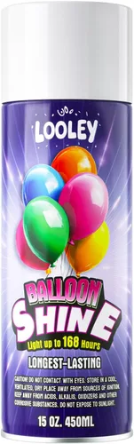Vista 9 de LOOLEY Spray de brillo para globos, 7 onzas líquidas de larga duración, aerosol de globo de alto brillo, fórmula impermeable y brillo instantáneo