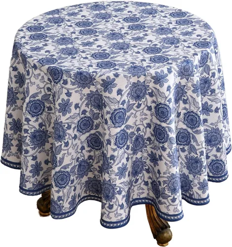 Vista 50 de [Usado] patdrea Mantel largo de lino de diseño verde para mesa rectangular, mantel vintage transpirable con patrón de frutas amarillas, funda