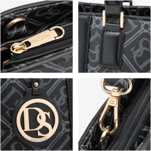 Vista 3 de DASEIN - Bolsa de mano para mujer, bolsa tipo bandolera, asa superior, bolsa plana para trabajar