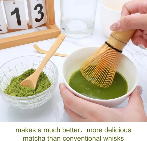 Vista 8 de Maredash Juego de Batidor Matcha, Batidor Matcha, Juego de Matcha, Batidor de Bambú, Kit Matcha, Agitador Matcha Chasen, Hecho de 100% Bambú