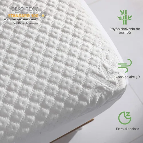 Vista 2 de Protección de colchón impermeable tamaño Twin para cama, funda de colchón acolchada con bolsillo profundo de hasta 15 pulgadas