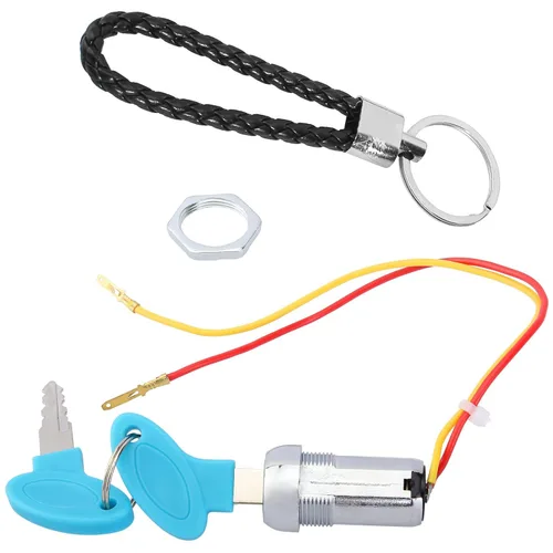 Vista 2 de Interruptor de llave de encendido universal de 2 cables para motocicleta, ATV, bicicleta eléctrica, Quad Scooter eléctrico, Go Kart, ciclomotor