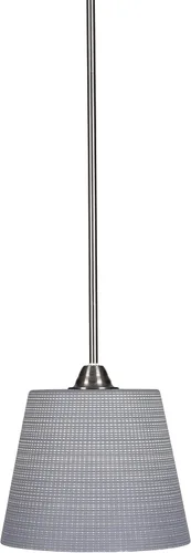 Vista 136 de Toltec Lighting Paramount - Mini colgante de 1 luz en acabado negro mate con cristal de arte perla de 7 pulgadas y estilo negro